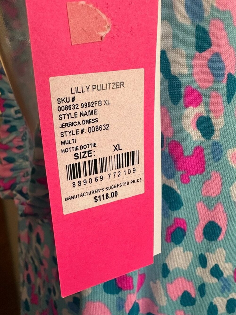 Lilly Pulitzer JERRICA Tiered Mini Dress Multi HOTTIE DOTTIE XL $118 NEW w/Tags - Picture 5 of 7